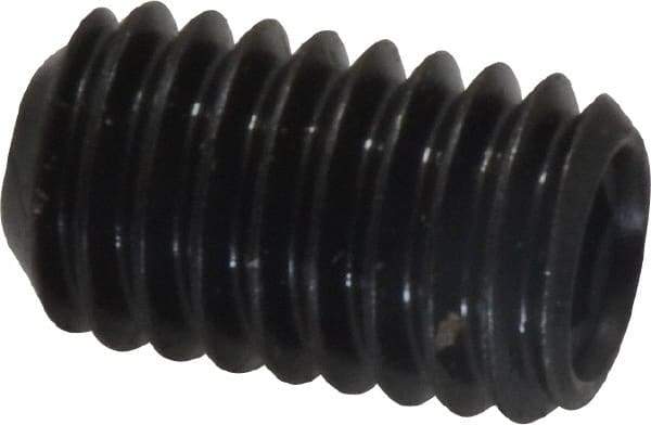 Made in USA - 3/8-16 UNC, 5/8" Length Under Head, Cup Point Set Screw - Grade 8 Alloy Steel, 3/16" Key - Eagle Tool & Supply