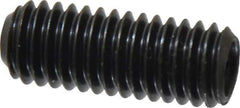 Made in USA - 3/8-16 UNC, 1" Length Under Head, Cup Point Set Screw - Grade 8 Alloy Steel, 3/16" Key - Eagle Tool & Supply