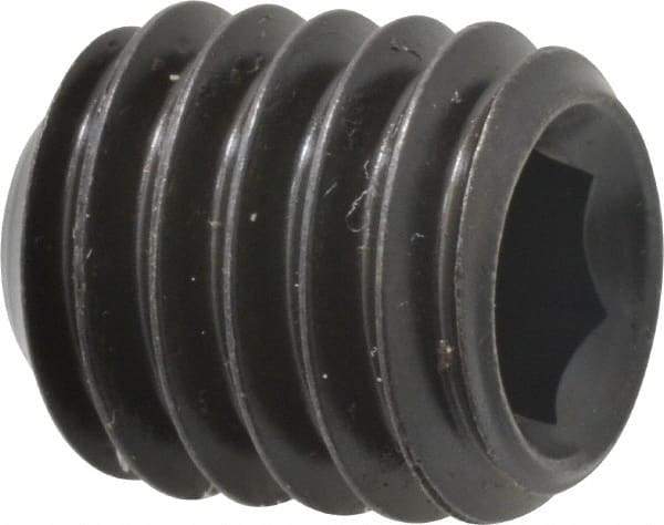 Made in USA - 7/16-14 UNC, 1/2" Length Under Head, Cup Point Set Screw - Grade 8 Alloy Steel, 7/32" Key - Eagle Tool & Supply
