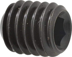 Made in USA - 7/16-14 UNC, 1/2" Length Under Head, Cup Point Set Screw - Grade 8 Alloy Steel, 7/32" Key - Eagle Tool & Supply