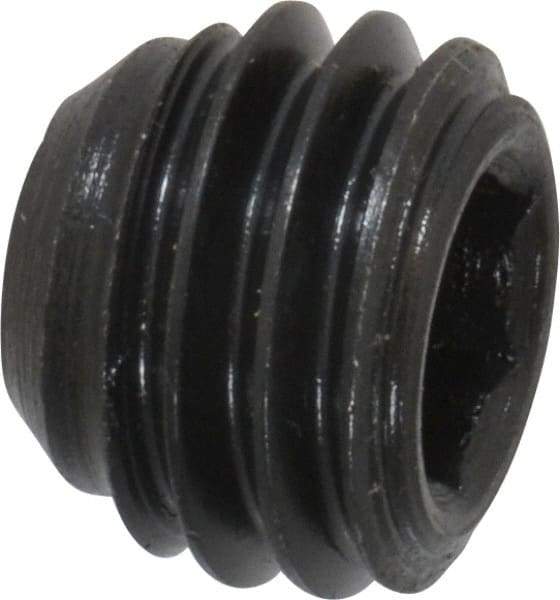 Made in USA - 1/2-13 UNC, 3/8" Length Under Head, Cup Point Set Screw - Grade 8 Alloy Steel, 1/4" Key - Eagle Tool & Supply