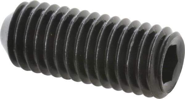 Made in USA - 1/2-13 UNC, 1-1/4" Length Under Head, Cup Point Set Screw - Grade 8 Alloy Steel, 1/4" Key - Eagle Tool & Supply