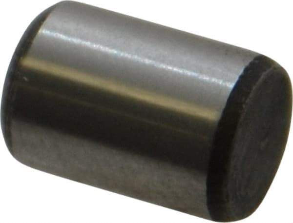 Value Collection - 1/4" Diam x 3/8" Pin Length Alloy Steel Standard Dowel Pin - C 50-58 Hardness, 12,800 Lb Breaking Strength, 1 Beveled & 1 Rounded End - Eagle Tool & Supply