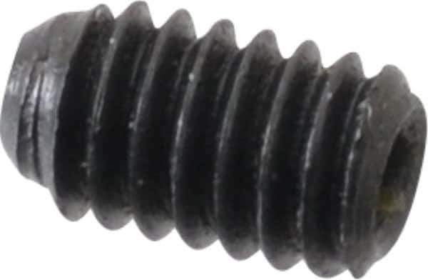 Made in USA - #4-48 UNF, 3/16" Length Under Head, Cup Point Set Screw - Grade 8 Alloy Steel, 0.05" Key - Eagle Tool & Supply