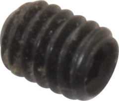 Made in USA - #6-40 UNF, 3/16" Length Under Head, Cup Point Set Screw - Grade 8 Alloy Steel, 1/16" Key - Eagle Tool & Supply