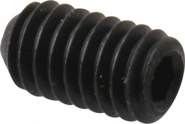 Made in USA - #6-40 UNF, 1/4" Length Under Head, Cup Point Set Screw - Grade 8 Alloy Steel, 1/16" Key - Eagle Tool & Supply