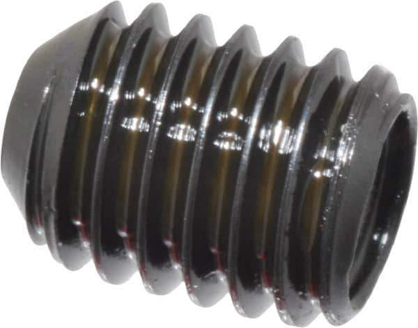 Made in USA - #10-32 UNF, 1/4" Length Under Head, Cup Point Set Screw - Grade 8 Alloy Steel, 3/32" Key - Eagle Tool & Supply