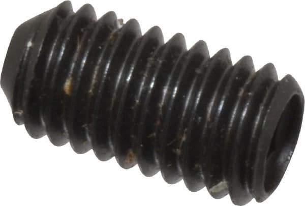 Made in USA - #10-32 UNF, 3/8" Length Under Head, Cup Point Set Screw - Grade 8 Alloy Steel, 3/32" Key - Eagle Tool & Supply