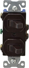 Cooper Wiring Devices - 1 Pole, 120/277 VAC, 15 Amp, Flush Mounted, Duplex Switch - NonNEMA Configuration, 2 Switch, Back Side Wiring, cULus Listed, NOM 426, RoHS Compliant Standard - Eagle Tool & Supply