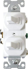 Cooper Wiring Devices - 1 Pole, 120/277 VAC, 15 Amp, Flush Mounted, Duplex Switch - NonNEMA Configuration, 2 Switch, Back Side Wiring, cULus Listed, NOM 426, RoHS Compliant Standard - Eagle Tool & Supply