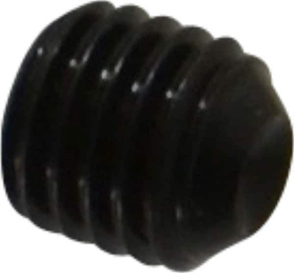 Made in USA - 1/4-28 UNF, 1/4" Length Under Head, Cup Point Set Screw - Grade 8 Alloy Steel, 1/8" Key - Eagle Tool & Supply