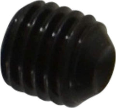 Made in USA - 1/4-28 UNF, 1/4" Length Under Head, Cup Point Set Screw - Grade 8 Alloy Steel, 1/8" Key - Eagle Tool & Supply