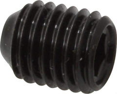 Made in USA - 1/4-28 UNF, 5/16" Length Under Head, Cup Point Set Screw - Grade 8 Alloy Steel, 1/8" Key - Eagle Tool & Supply
