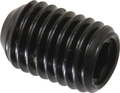 Made in USA - 1/4-28 UNF, 3/8" Length Under Head, Cup Point Set Screw - Grade 8 Alloy Steel, 1/8" Key - Eagle Tool & Supply
