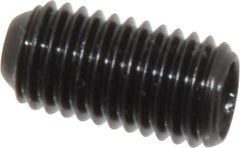 Made in USA - 1/4-28 UNF, 1/2" Length Under Head, Cup Point Set Screw - Grade 8 Alloy Steel, 1/8" Key - Eagle Tool & Supply