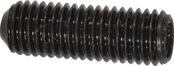 Made in USA - 1/4-28 UNF, 3/4" Length Under Head, Cup Point Set Screw - Grade 8 Alloy Steel, 1/8" Key - Eagle Tool & Supply