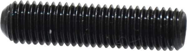 Made in USA - 1/4-28 UNF, 1" Length Under Head, Cup Point Set Screw - Grade 8 Alloy Steel, 1/8" Key - Eagle Tool & Supply