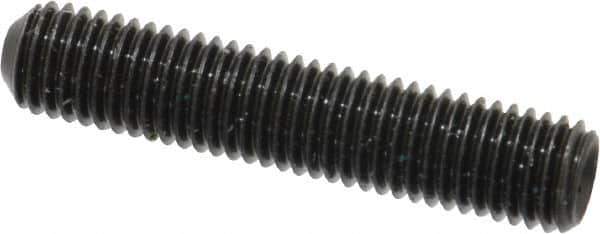 Made in USA - 1/4-28 UNF, 1-1/4" Length Under Head, Cup Point Set Screw - Grade 8 Alloy Steel, 1/8" Key - Eagle Tool & Supply