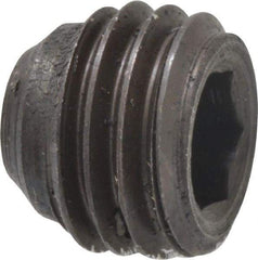 Made in USA - 5/16-24 UNF, 1/4" Length Under Head, Cup Point Set Screw - Grade 8 Alloy Steel, 5/32" Key - Eagle Tool & Supply