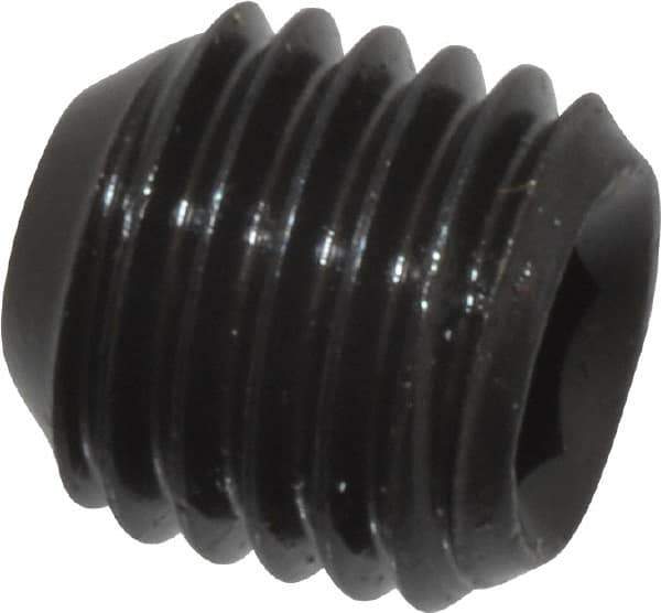 Made in USA - 5/16-24 UNF, 5/16" Length Under Head, Cup Point Set Screw - Grade 8 Alloy Steel, 5/32" Key - Eagle Tool & Supply