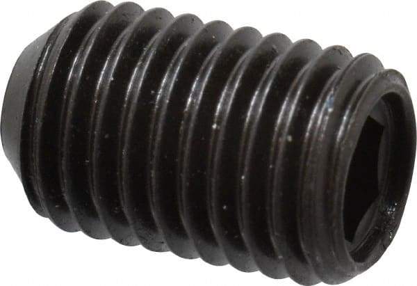 Made in USA - 5/16-24 UNF, 1/2" Length Under Head, Cup Point Set Screw - Grade 8 Alloy Steel, 5/32" Key - Eagle Tool & Supply