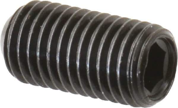 Made in USA - 5/16-24 UNF, 5/8" Length Under Head, Cup Point Set Screw - Grade 8 Alloy Steel, 5/32" Key - Eagle Tool & Supply