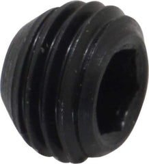 Made in USA - 3/8-24 UNF, 1/4" Length Under Head, Cup Point Set Screw - Grade 8 Alloy Steel, 3/16" Key - Eagle Tool & Supply