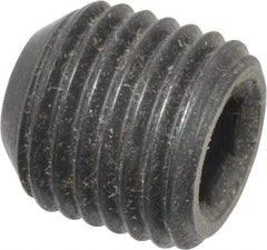 Made in USA - 3/8-24 UNF, 3/8" Length Under Head, Cup Point Set Screw - Grade 8 Alloy Steel, 3/16" Key - Eagle Tool & Supply
