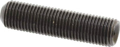 Made in USA - 3/8-24 UNF, 1-1/2" Length Under Head, Cup Point Set Screw - Grade 8 Alloy Steel, 3/16" Key - Eagle Tool & Supply