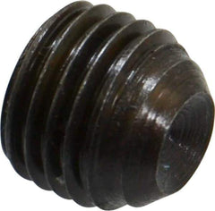 Made in USA - 7/16-20 UNF, 3/8" Length Under Head, Cup Point Set Screw - Grade 8 Alloy Steel, 7/32" Key - Eagle Tool & Supply