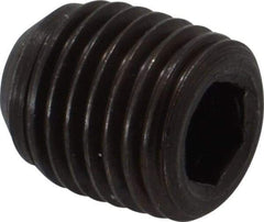 Made in USA - 7/16-20 UNF, 1/2" Length Under Head, Cup Point Set Screw - Grade 8 Alloy Steel, 7/32" Key - Eagle Tool & Supply