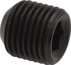 Made in USA - 1/2-20 UNF, 1/2" Length Under Head, Cup Point Set Screw - Grade 8 Alloy Steel, 1/4" Key - Eagle Tool & Supply
