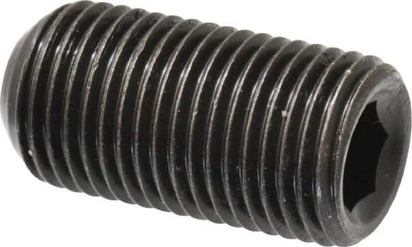 Made in USA - 1/2-20 UNF, 1" Length Under Head, Cup Point Set Screw - Grade 8 Alloy Steel, 1/4" Key - Eagle Tool & Supply