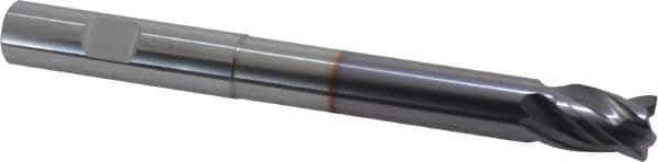 Niagara Cutter - 1/2", 4 Flute, Single End, Solid Carbide, 0.03" Corner Radius End Mill - 5" OAL, Right Hand Flute, 5/8" LOC, Right Hand Cut, 3-1/8" Extended Reach - Eagle Tool & Supply