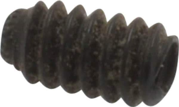 Made in USA - #6-32 UNC, 1/4" Length Under Head, Knurled Cup Point Set Screw - Grade 8 Alloy Steel, 1/16" Key - Eagle Tool & Supply