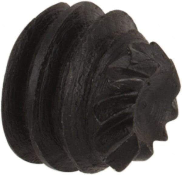 Made in USA - #8-32 UNC, 1/8" Length Under Head, Knurled Cup Point Set Screw - Grade 8 Alloy Steel, 5/64" Key - Eagle Tool & Supply