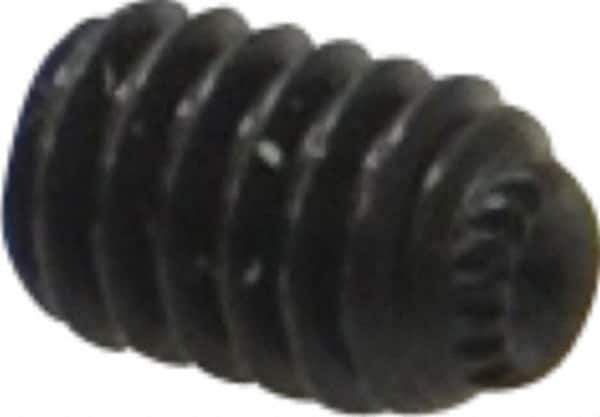 Made in USA - #8-32 UNC, 1/4" Length Under Head, Knurled Cup Point Set Screw - Grade 8 Alloy Steel, 5/64" Key - Eagle Tool & Supply