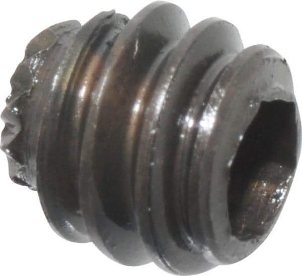 Made in USA - #10-24 UNC, 3/16" Length Under Head, Knurled Cup Point Set Screw - Grade 8 Alloy Steel, 3/32" Key - Eagle Tool & Supply