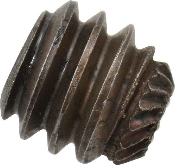 Made in USA - 1/4-20 UNC, 1/4" Length Under Head, Knurled Cup Point Set Screw - Grade 8 Alloy Steel, 1/8" Key - Eagle Tool & Supply