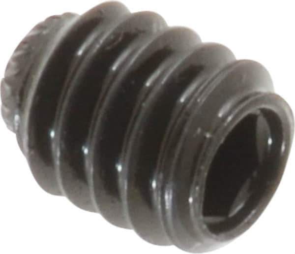 Made in USA - 1/4-20 UNC, 5/16" Length Under Head, Knurled Cup Point Set Screw - Grade 8 Alloy Steel, 1/8" Key - Eagle Tool & Supply