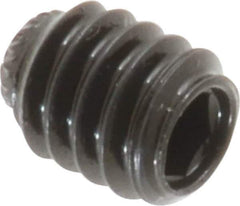 Made in USA - 1/4-20 UNC, 5/16" Length Under Head, Knurled Cup Point Set Screw - Grade 8 Alloy Steel, 1/8" Key - Eagle Tool & Supply
