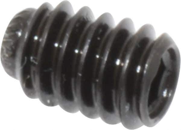 Made in USA - 1/4-20 UNC, 3/8" Length Under Head, Knurled Cup Point Set Screw - Grade 8 Alloy Steel, 1/8" Key - Eagle Tool & Supply