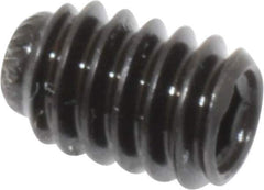 Made in USA - 1/4-20 UNC, 3/8" Length Under Head, Knurled Cup Point Set Screw - Grade 8 Alloy Steel, 1/8" Key - Eagle Tool & Supply