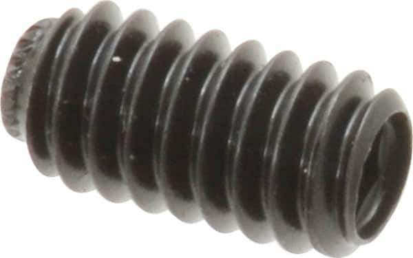 Made in USA - 1/4-20 UNC, 1/2" Length Under Head, Knurled Cup Point Set Screw - Grade 8 Alloy Steel, 1/8" Key - Eagle Tool & Supply