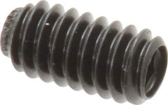Made in USA - 1/4-20 UNC, 1/2" Length Under Head, Knurled Cup Point Set Screw - Grade 8 Alloy Steel, 1/8" Key - Eagle Tool & Supply