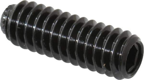 Made in USA - 1/4-20 UNC, 3/4" Length Under Head, Knurled Cup Point Set Screw - Grade 8 Alloy Steel, 1/8" Key - Eagle Tool & Supply