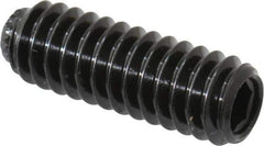 Made in USA - 1/4-20 UNC, 3/4" Length Under Head, Knurled Cup Point Set Screw - Grade 8 Alloy Steel, 1/8" Key - Eagle Tool & Supply