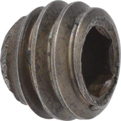 Made in USA - 5/16-18 UNC, 1/4" Length Under Head, Knurled Cup Point Set Screw - Grade 8 Alloy Steel, 5/32" Key - Eagle Tool & Supply