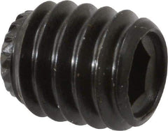 Made in USA - 5/16-18 UNC, 3/8" Length Under Head, Knurled Cup Point Set Screw - Grade 8 Alloy Steel, 5/32" Key - Eagle Tool & Supply