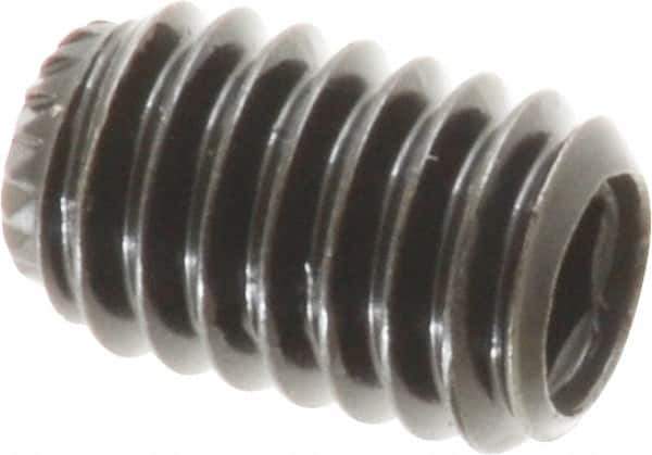 Made in USA - 5/16-18 UNC, 1/2" Length Under Head, Knurled Cup Point Set Screw - Grade 8 Alloy Steel, 5/32" Key - Eagle Tool & Supply
